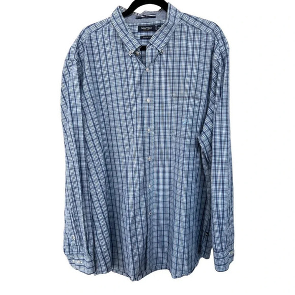 Nautica Men's Plaid Long Sleeve Button-Down Shirt Size XXL - Picture 1 of 5